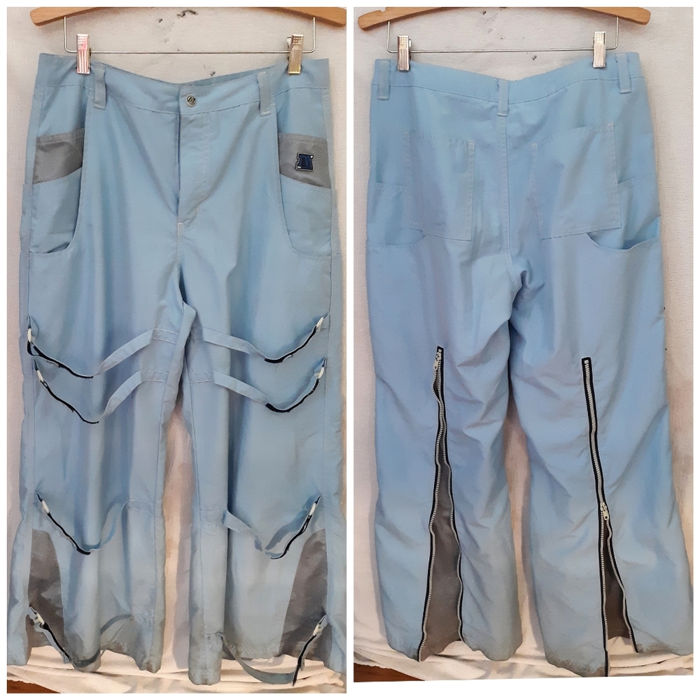 Light blue old school rave pants